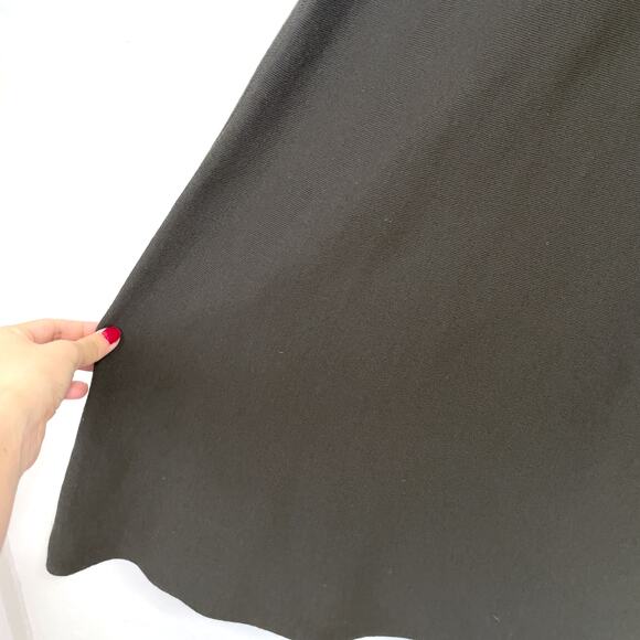 LEMAIRE 100% Virgin Wool Knit Long Sleeve Maxi Dress in Dark Khaki Size S - Picture 6 of 11